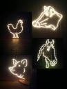 Leuchtender Kuhkopf / Schwein / Pferd oder Huhn